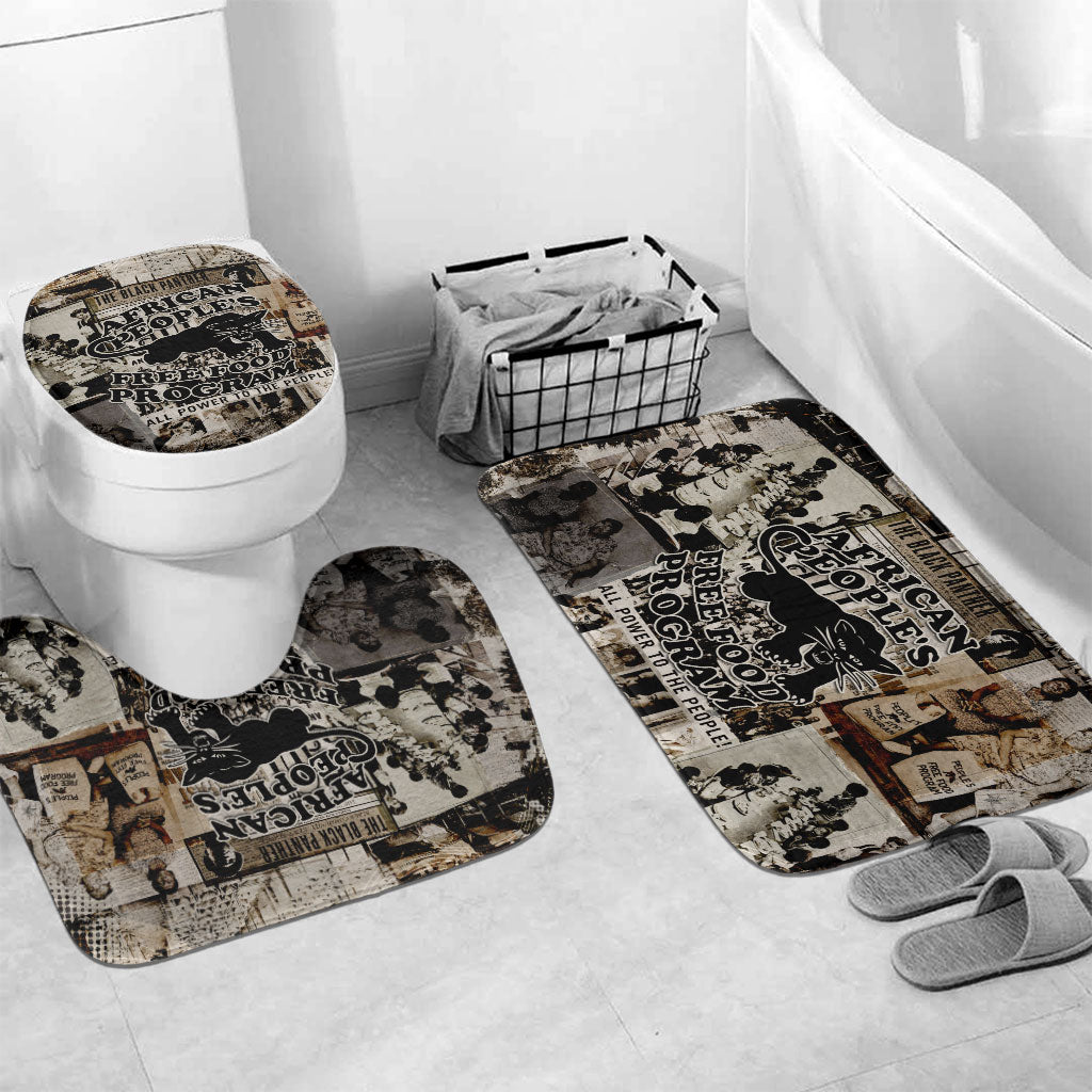 African People's Free Food Program Bathroom Set Black Panther Newspaper Collage Black Panther Party