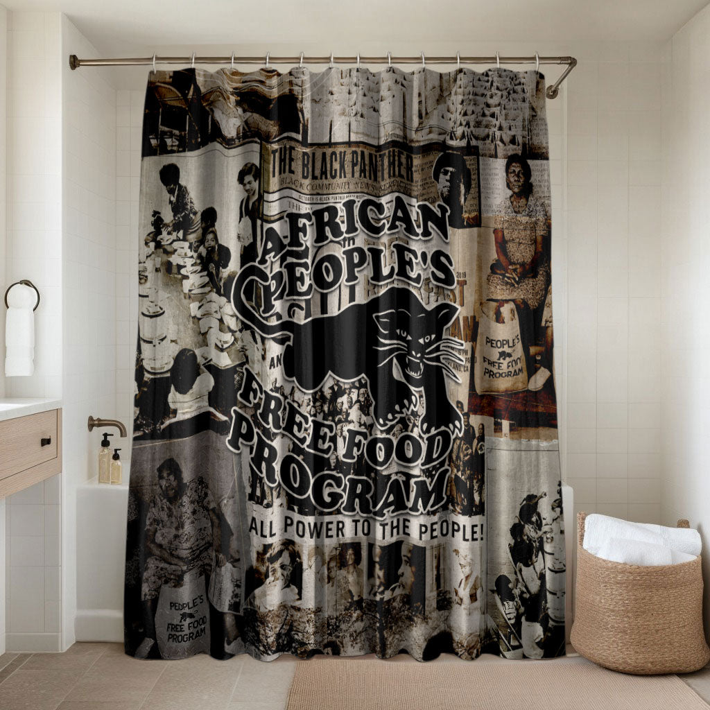 African People's Free Food Program Bathroom Set Black Panther Newspaper Collage Black Panther Party