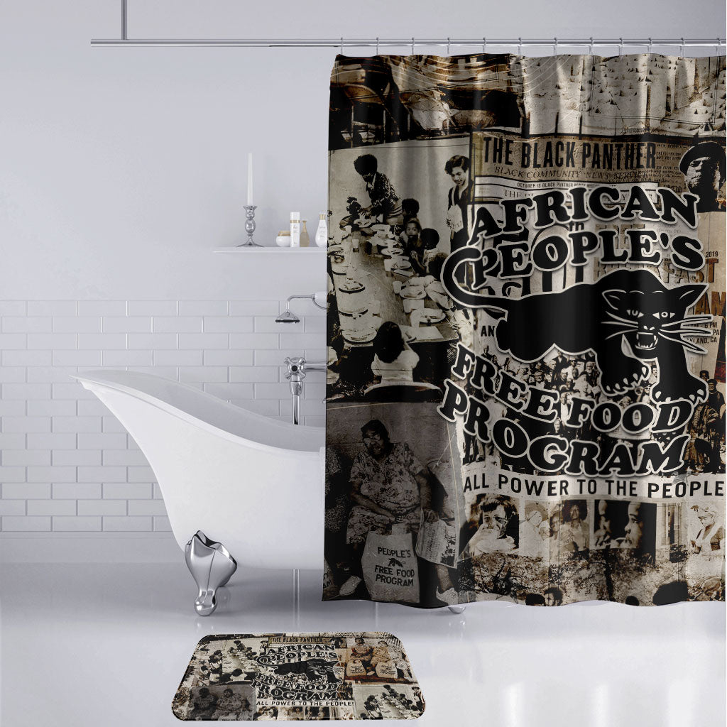 African People's Free Food Program Bathroom Set Black Panther Newspaper Collage Black Panther Party