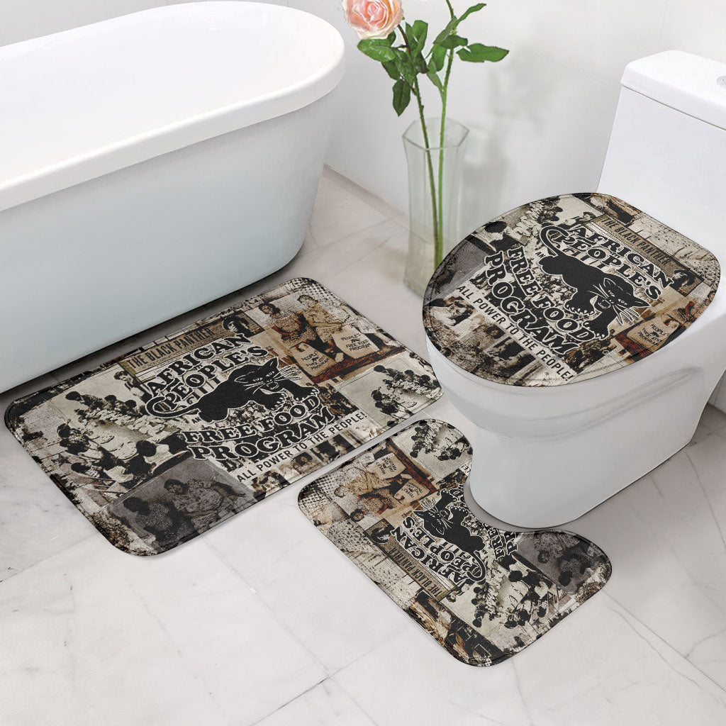 African People's Free Food Program Bathroom Set Black Panther Newspaper Collage Black Panther Party