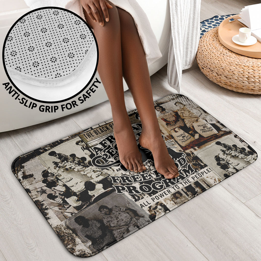African People's Free Food Program Bathroom Set Black Panther Newspaper Collage Black Panther Party
