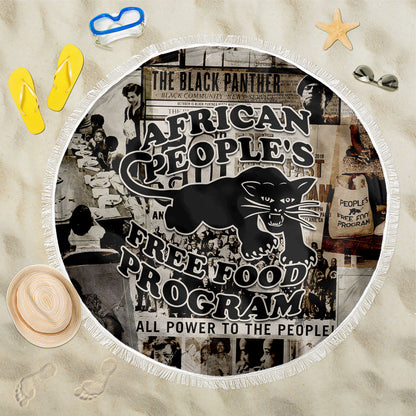 African People's Free Food Program Beach Blanket Black Panther Newspaper Collage Black Panther Party