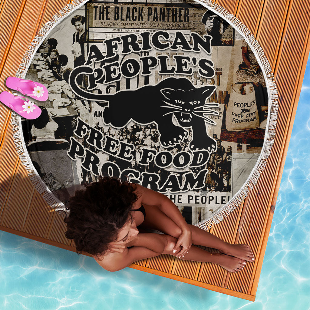 African People's Free Food Program Beach Blanket Black Panther Newspaper Collage Black Panther Party