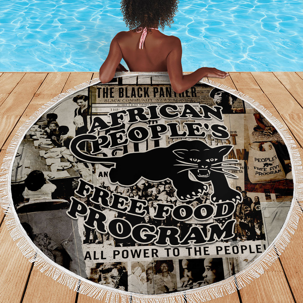 African People's Free Food Program Beach Blanket Black Panther Newspaper Collage Black Panther Party