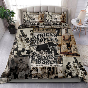 African People's Free Food Program Bedding Set Black Panther Newspaper Collage Black Panther Party