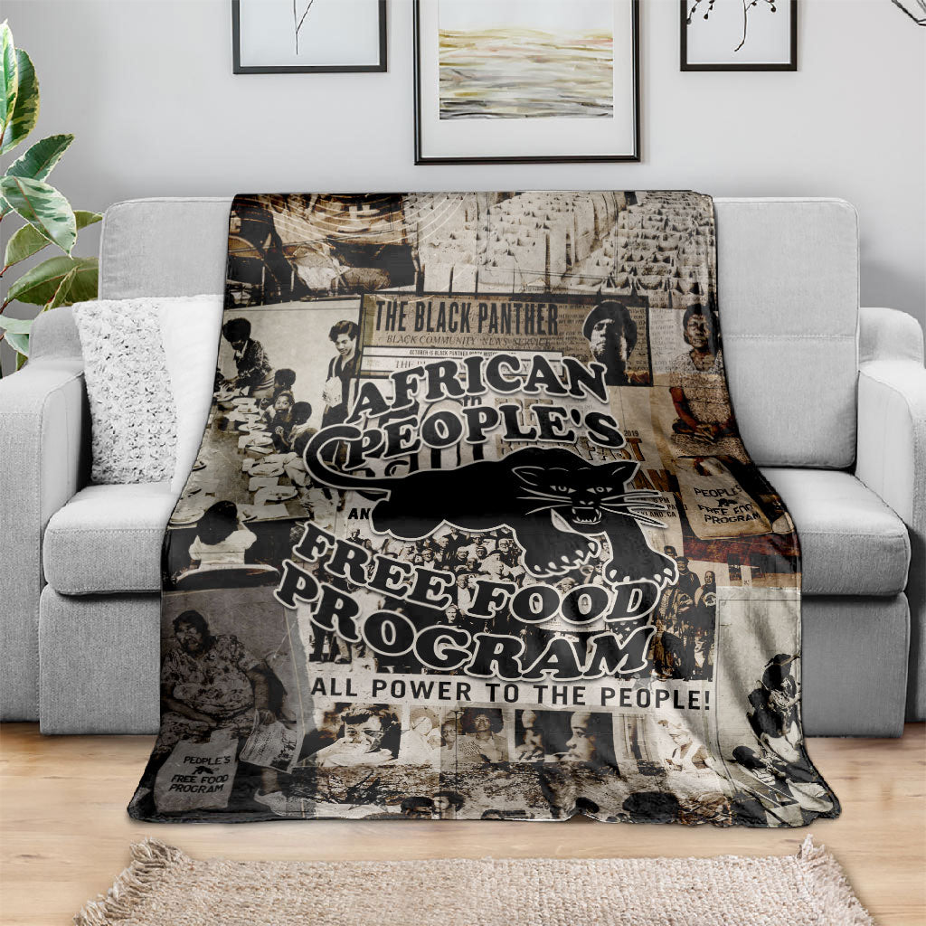 African People's Free Food Program Blanket Black Panther Newspaper Collage Black Panther Party