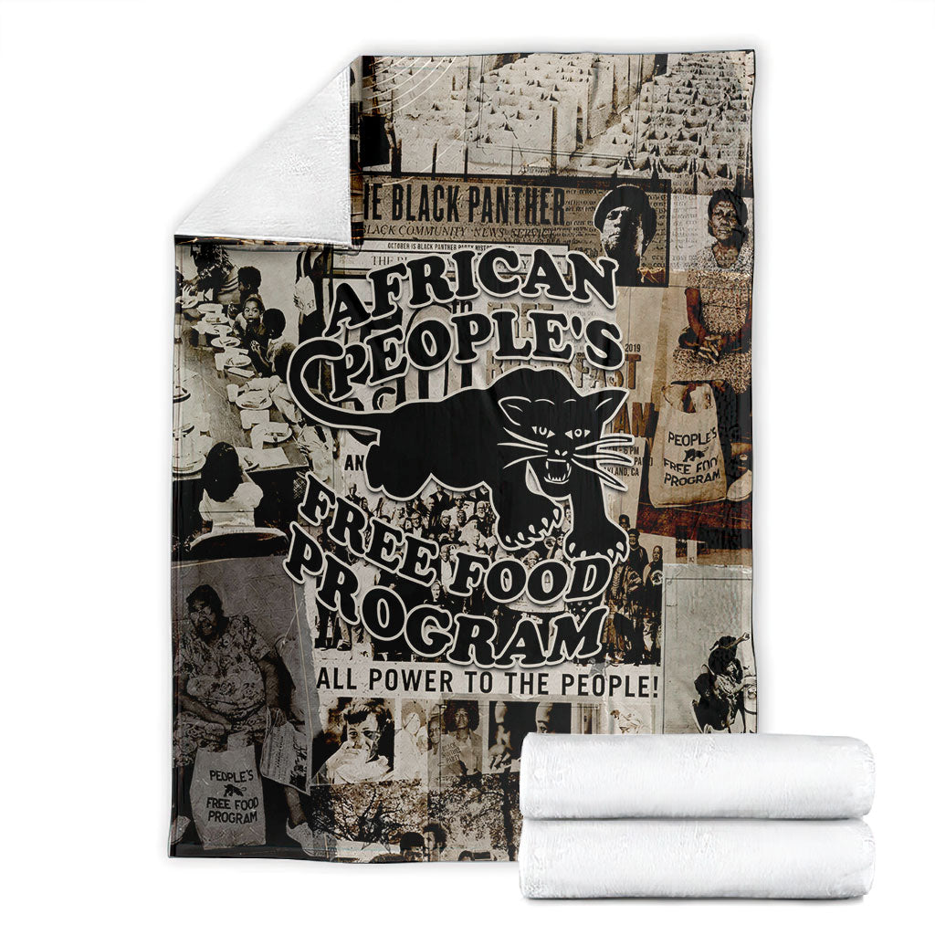 African People's Free Food Program Blanket Black Panther Newspaper Collage Black Panther Party