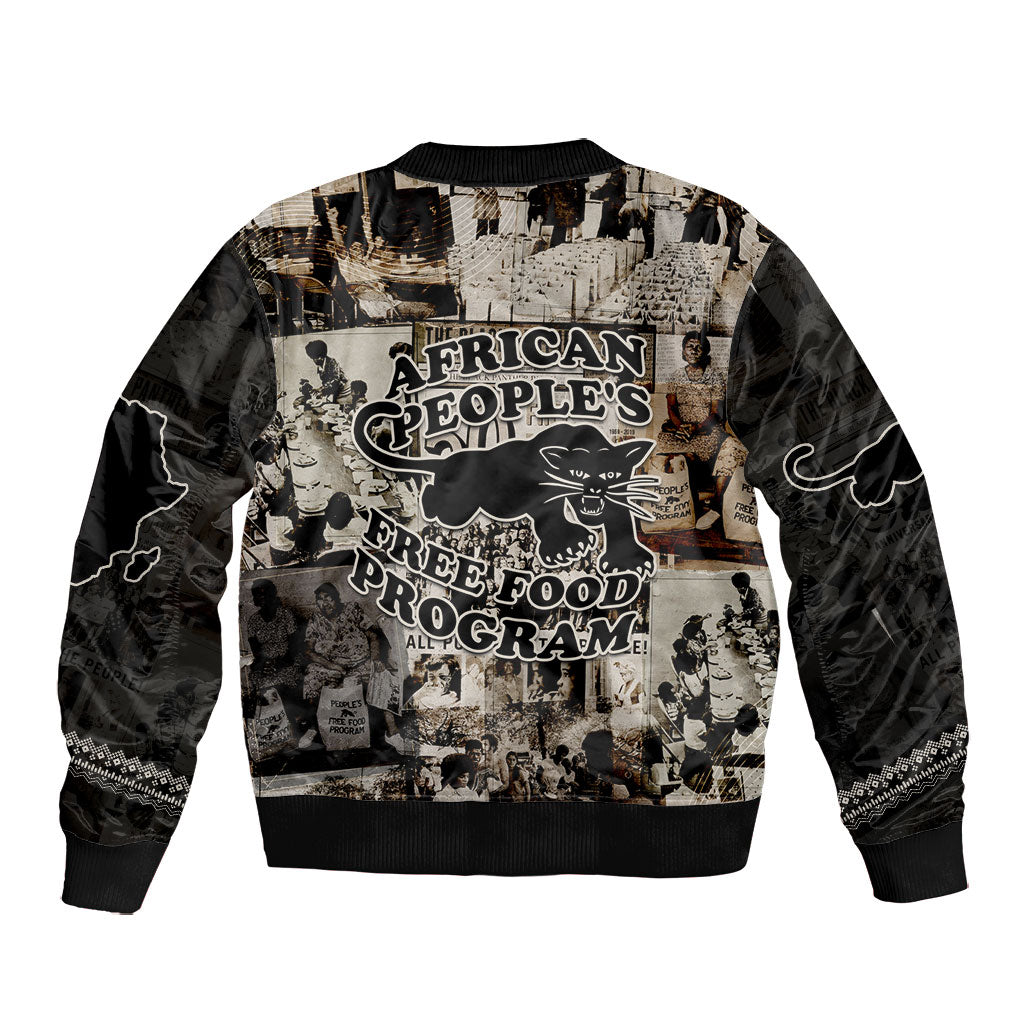 African People's Free Food Program Bomber Jacket Black Panther Newspaper Collage Black Panther Party