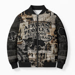 African People's Free Food Program Bomber Puffer Jacket Black Panther Newspaper Collage Black Panther Party