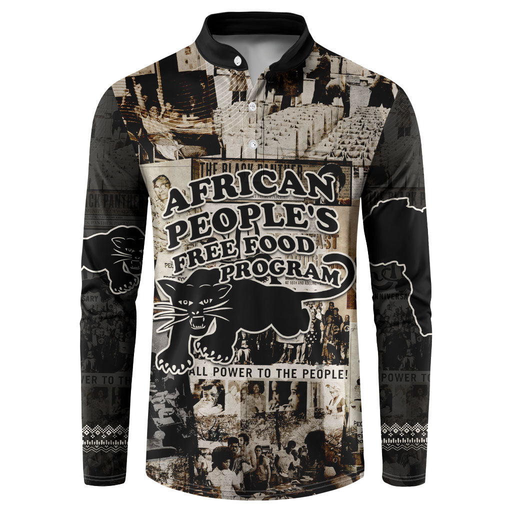 African People's Free Food Program Button Sweatshirt Black Panther Newspaper Collage Black Panther Party