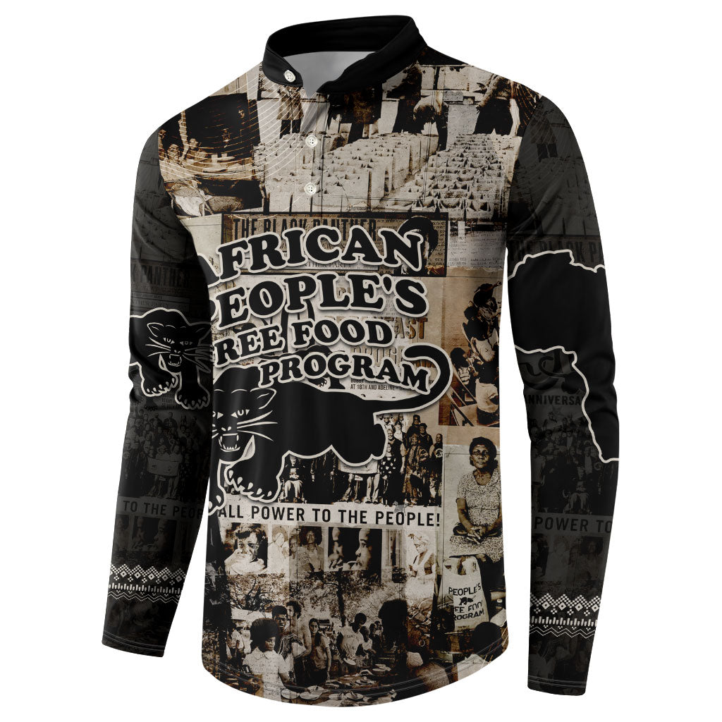 African People's Free Food Program Button Sweatshirt Black Panther Newspaper Collage Black Panther Party