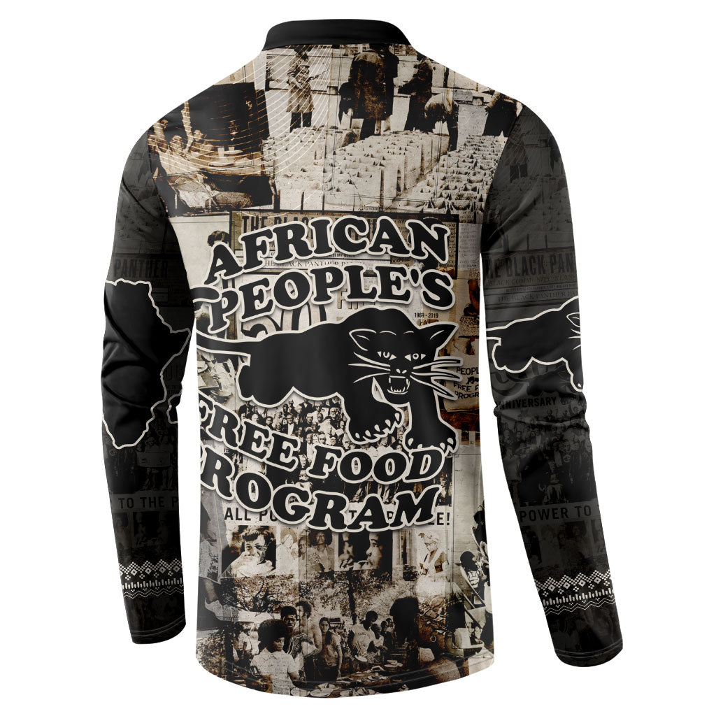 African People's Free Food Program Button Sweatshirt Black Panther Newspaper Collage Black Panther Party