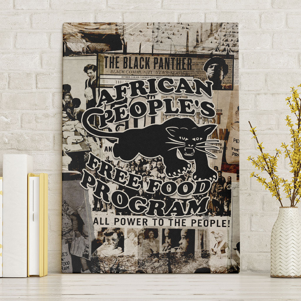 African People's Free Food Program Canvas Wall Art Black Panther Newspaper Collage Black Panther Party