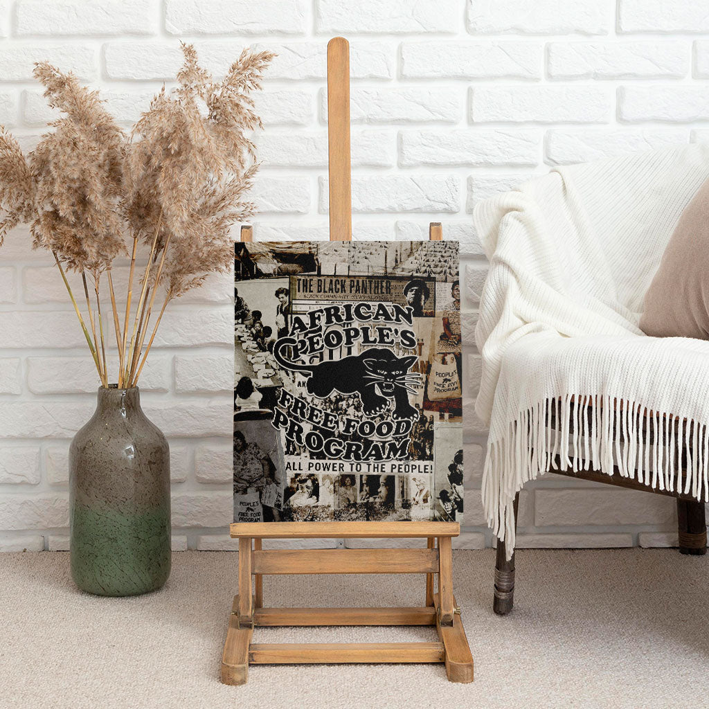 African People's Free Food Program Canvas Wall Art Black Panther Newspaper Collage Black Panther Party