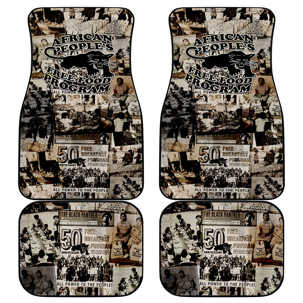 African People's Free Food Program Car Mats Black Panther Newspaper Collage Black Panther Party