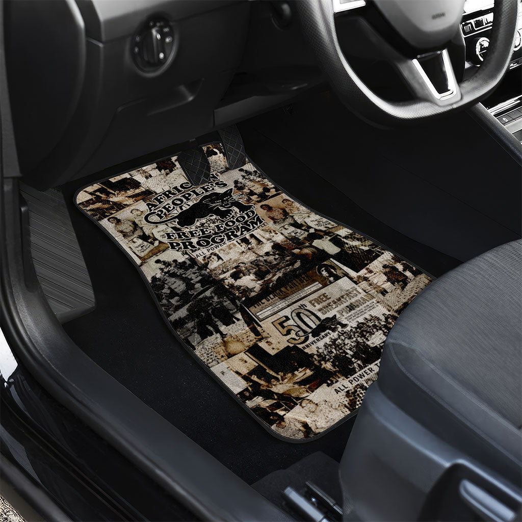 African People's Free Food Program Car Mats Black Panther Newspaper Collage Black Panther Party