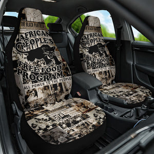 African People's Free Food Program Car Seat Cover Black Panther Newspaper Collage Black Panther Party