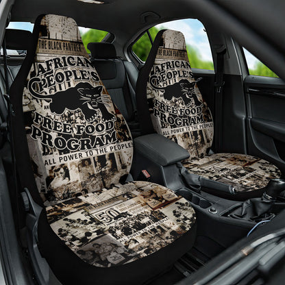 African People's Free Food Program Car Seat Cover Black Panther Newspaper Collage Black Panther Party