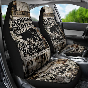 African People's Free Food Program Car Seat Cover Black Panther Newspaper Collage Black Panther Party