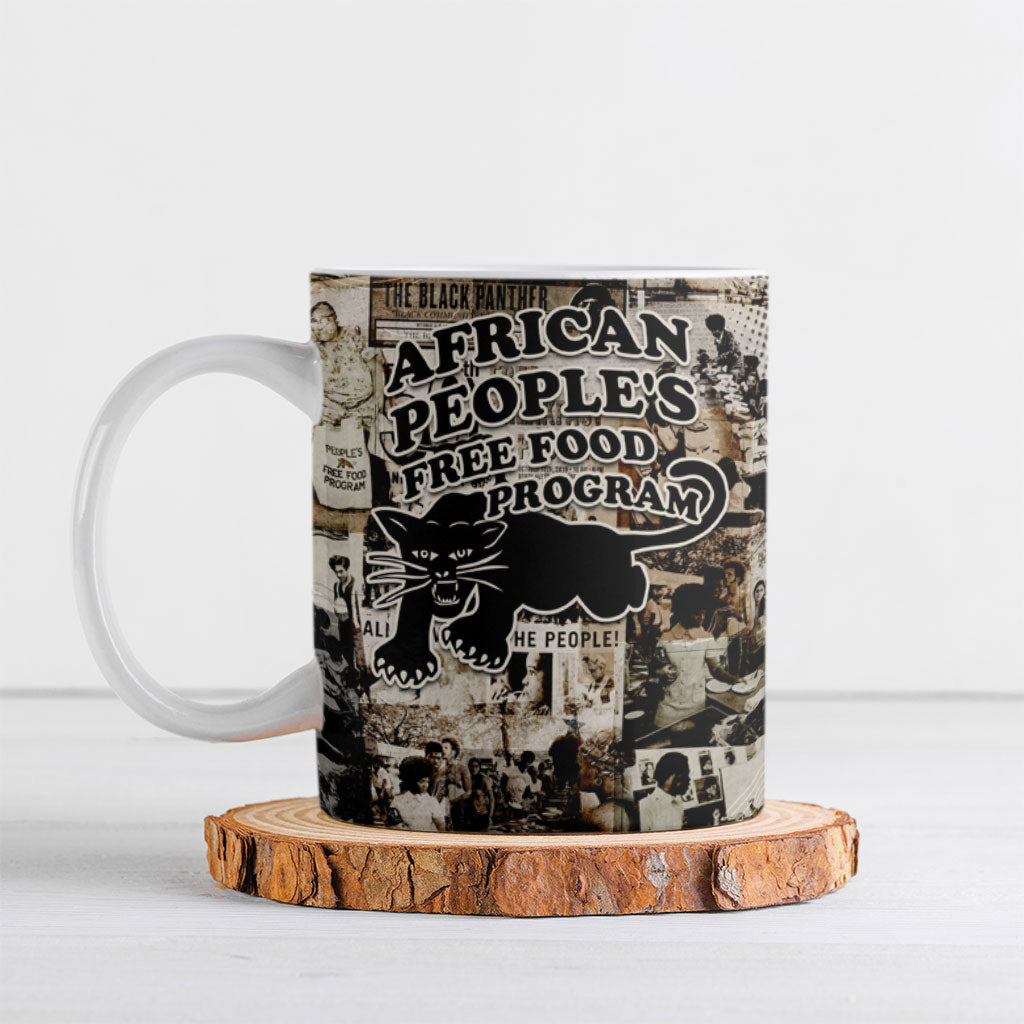 African People's Free Food Program Ceramic Mug Black Panther Newspaper Collage Black Panther Party