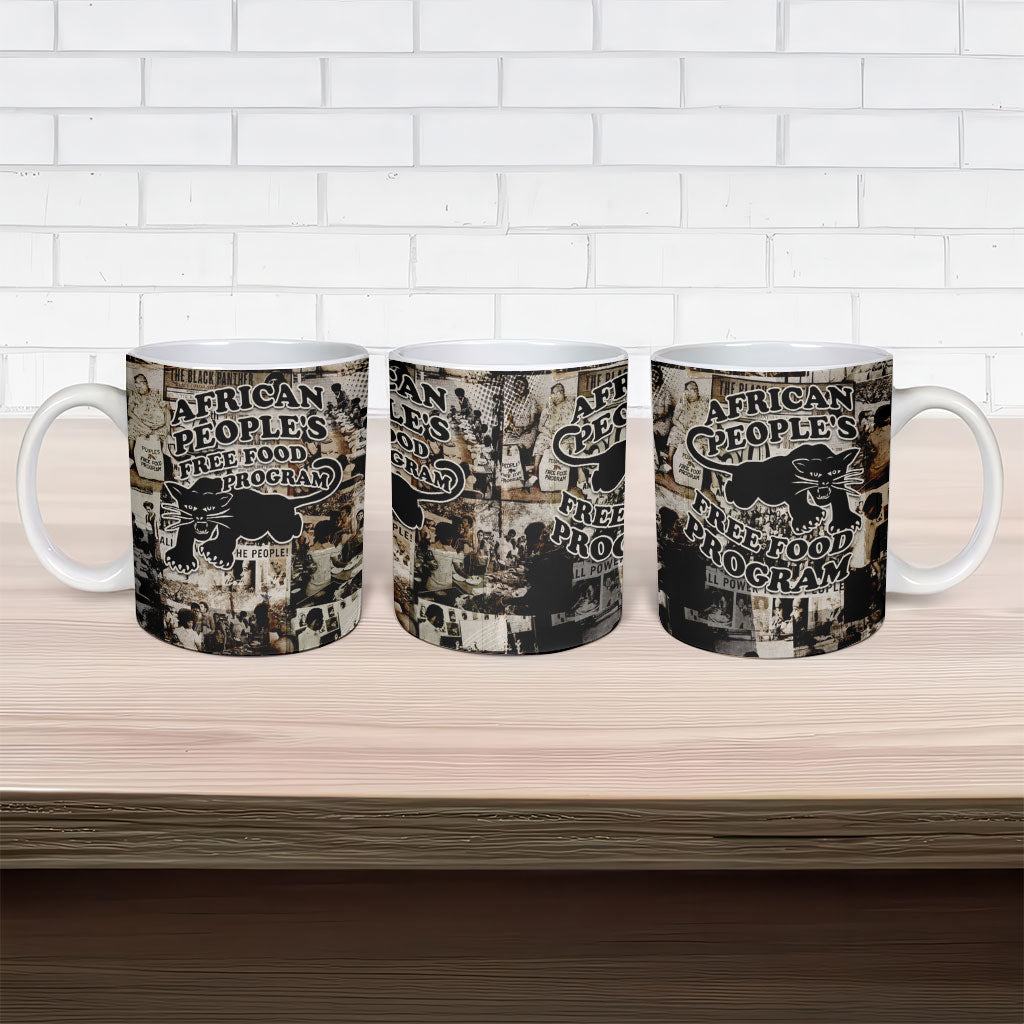 African People's Free Food Program Ceramic Mug Black Panther Newspaper Collage Black Panther Party