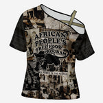 African People's Free Food Program Cross Shoulder Shirt Black Panther Newspaper Collage Black Panther Party