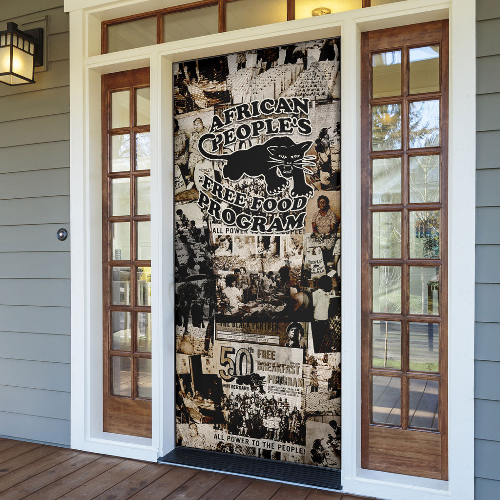 African People's Free Food Program Door Cover Black Panther Newspaper Collage Black Panther Party