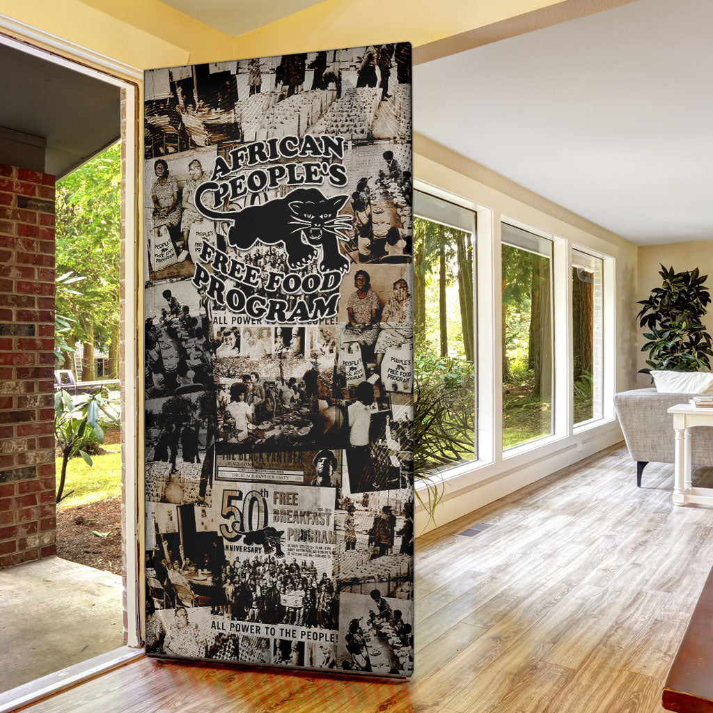 African People's Free Food Program Door Cover Black Panther Newspaper Collage Black Panther Party