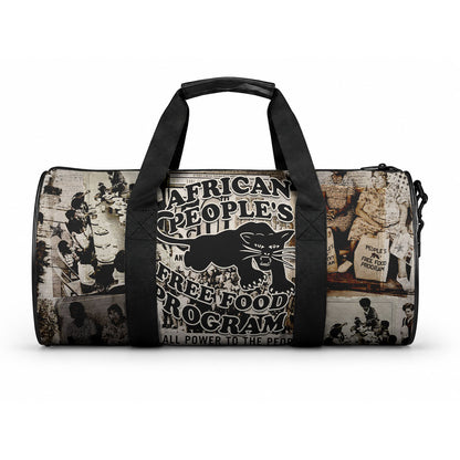 African People's Free Food Program Duffle Bag Black Panther Newspaper Collage Black Panther Party