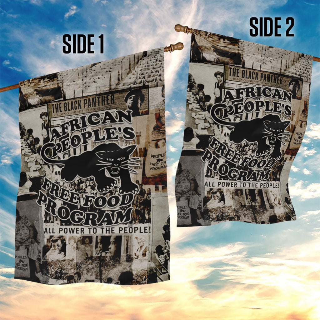 African People's Free Food Program Garden Flag Black Panther Newspaper Collage Black Panther Party