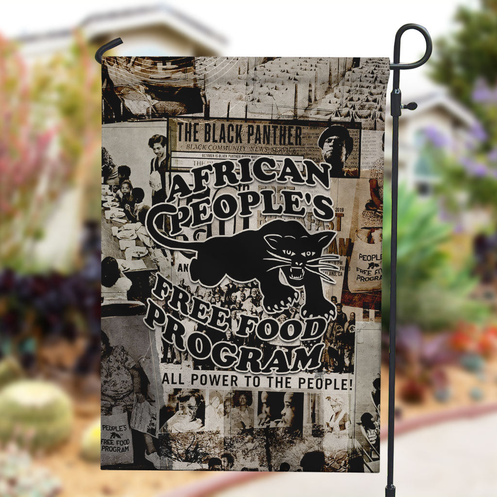 African People's Free Food Program Garden Flag Black Panther Newspaper Collage Black Panther Party