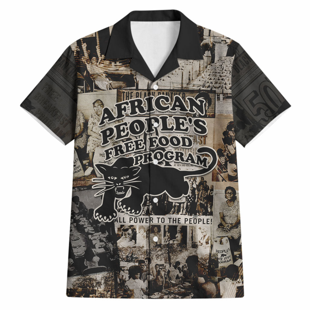 African People's Free Food Program Hawaiian Shirt Black Panther Newspaper Collage Black Panther Party