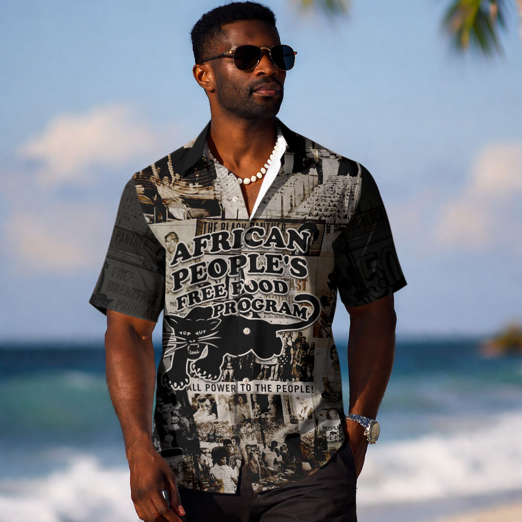 African People's Free Food Program Hawaiian Shirt Black Panther Newspaper Collage Black Panther Party