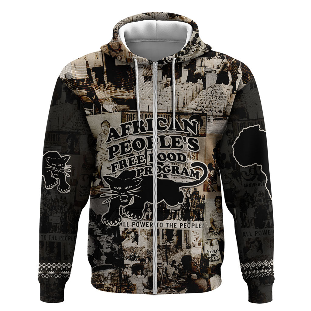 African People's Free Food Program Hoodie Black Panther Newspaper Collage Black Panther Party