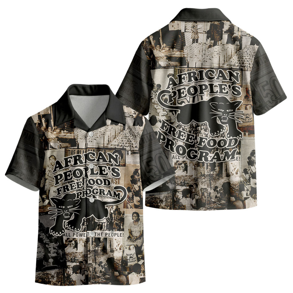 African People's Free Food Program Kid Hawaiian Shirt Black Panther Newspaper Collage Black Panther Party