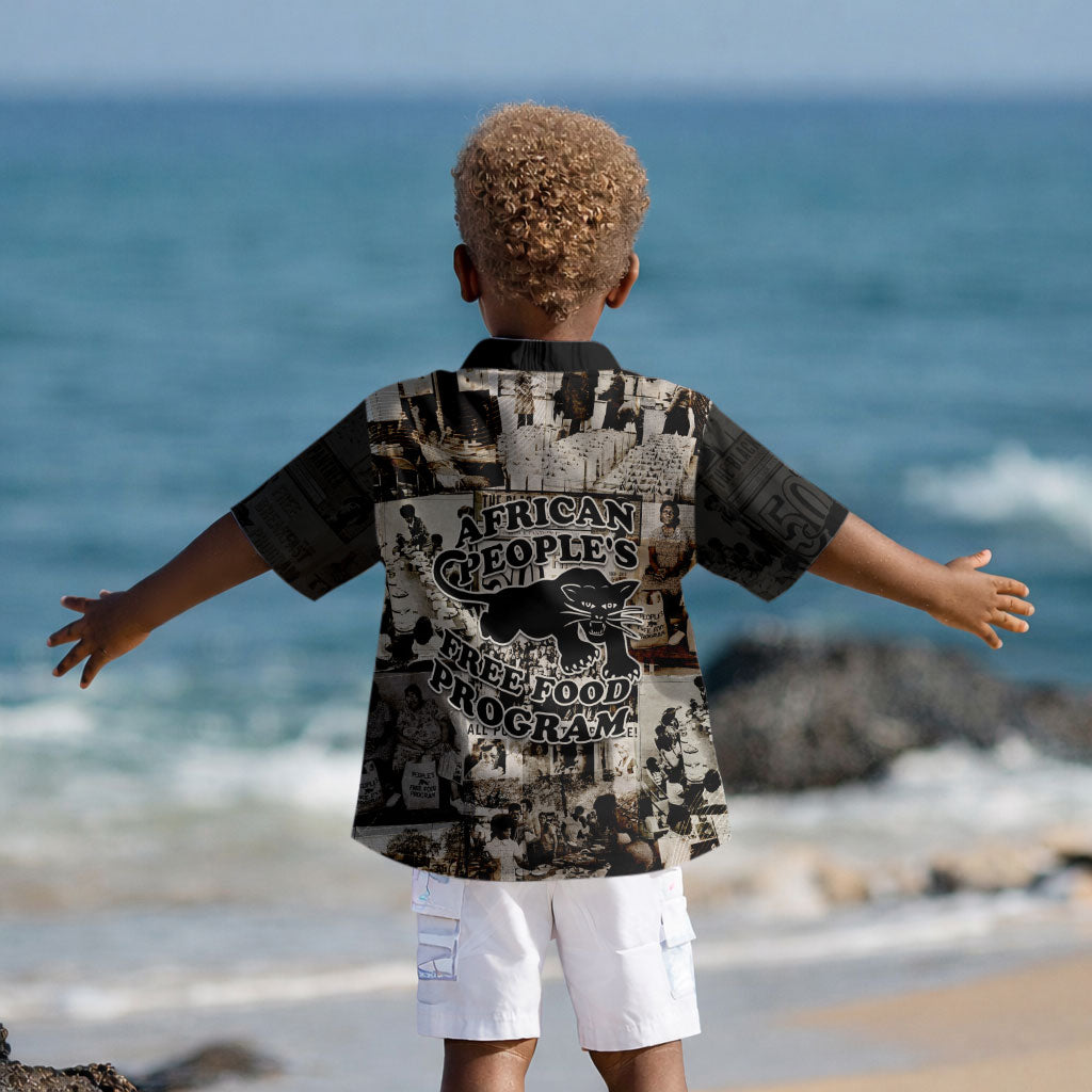 African People's Free Food Program Kid Hawaiian Shirt Black Panther Newspaper Collage Black Panther Party