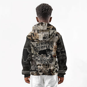 African People's Free Food Program Kid Hoodie Black Panther Newspaper Collage Black Panther Party