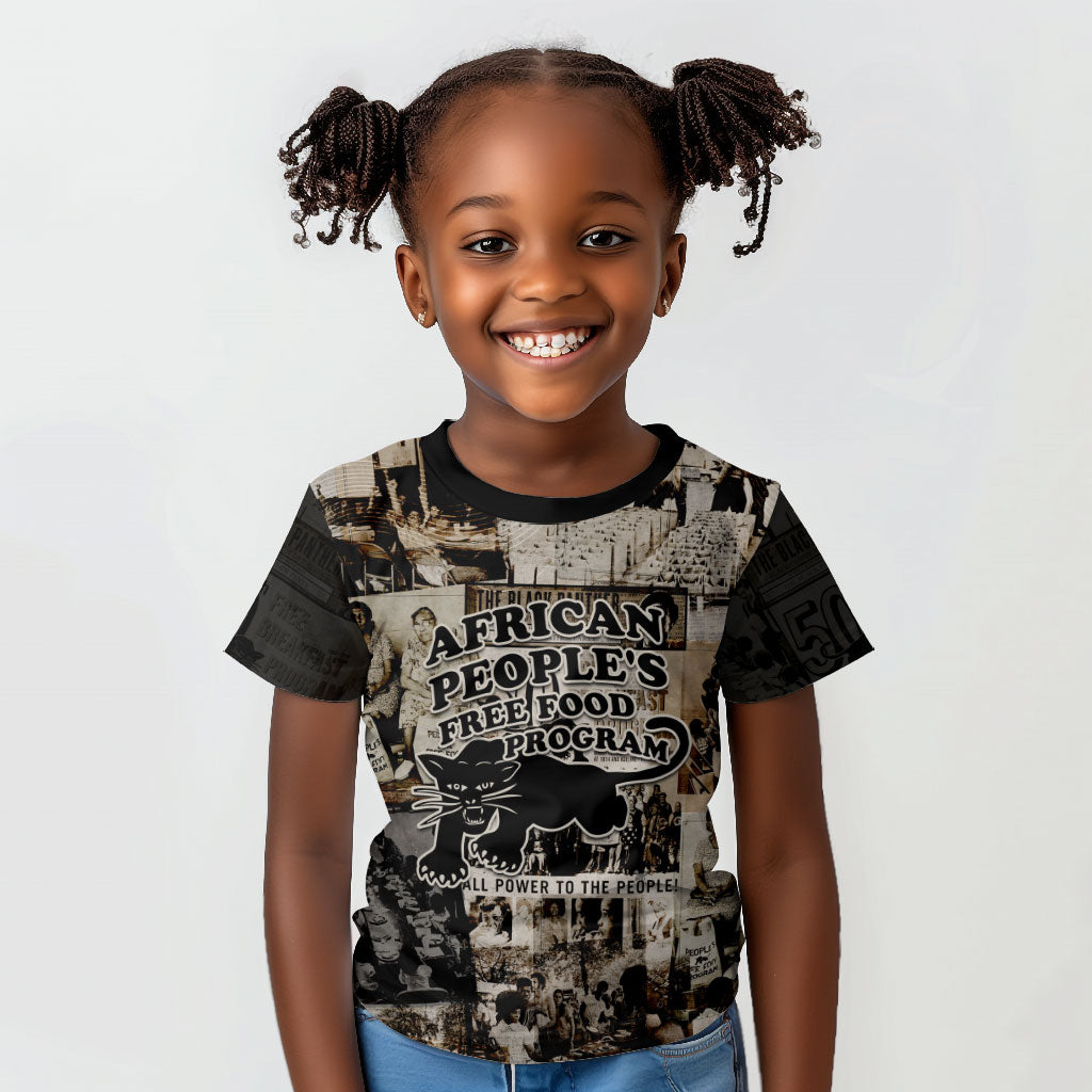 African People's Free Food Program Kid T shirt Black Panther Newspaper Collage Black Panther Party