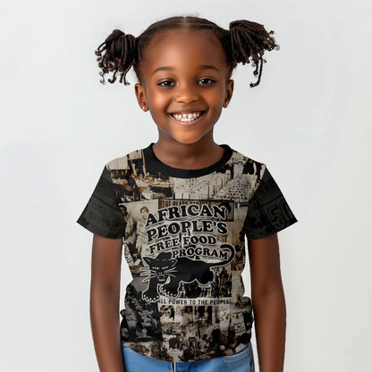 African People's Free Food Program Kid T shirt Black Panther Newspaper Collage Black Panther Party