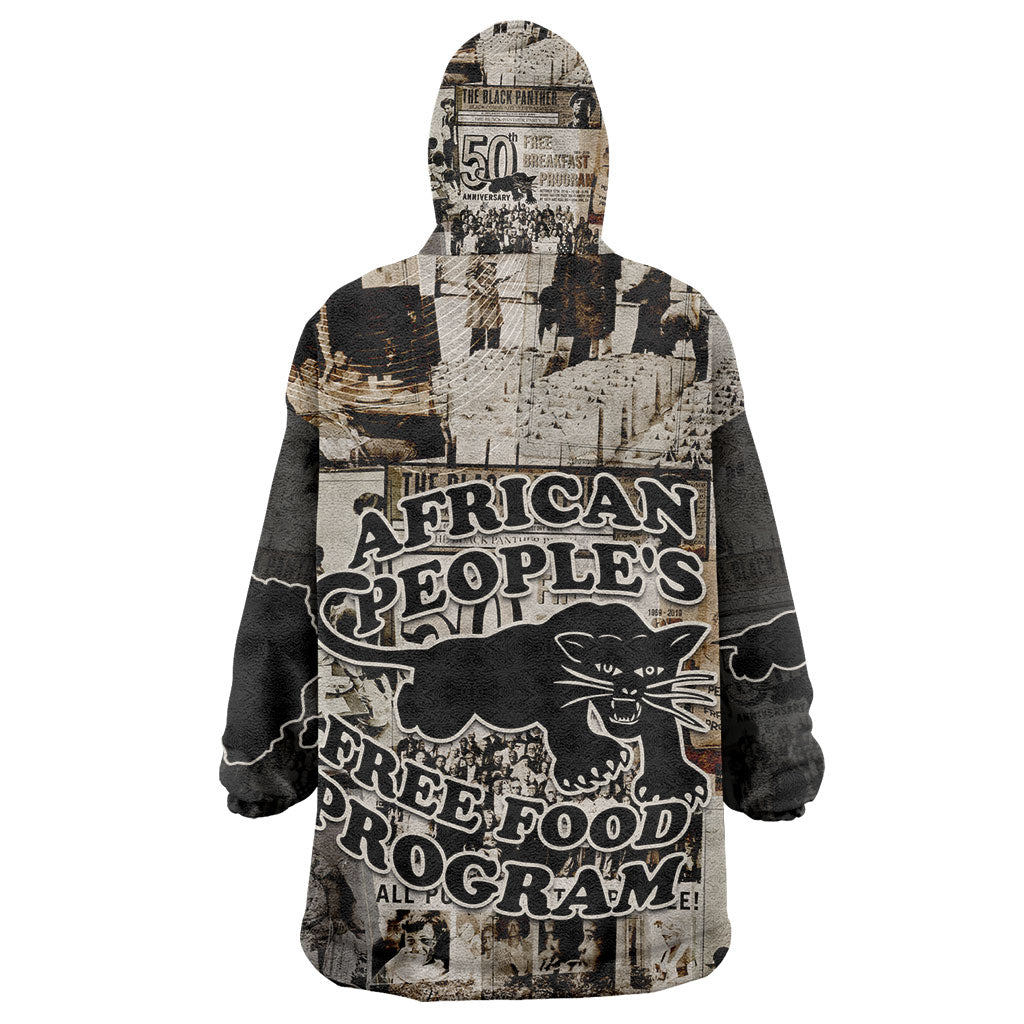 African People's Free Food Program Kid Wearable Blanket Hoodie Black Panther Newspaper Collage Black Panther Party