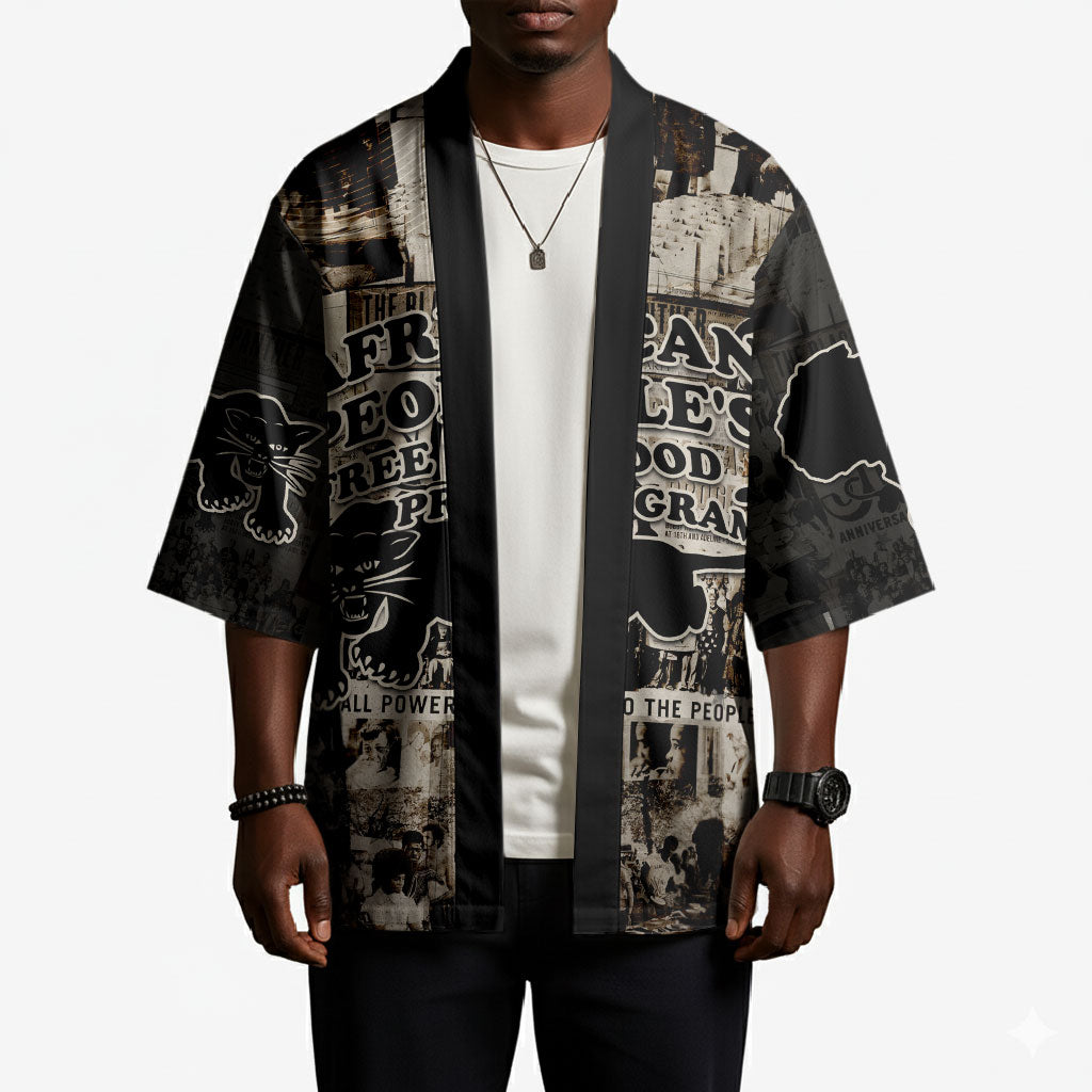 African People's Free Food Program Kimono Black Panther Newspaper Collage Black Panther Party