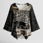 African People's Free Food Program Kimono Sleeve Blouse Black Panther Newspaper Collage Black Panther Party