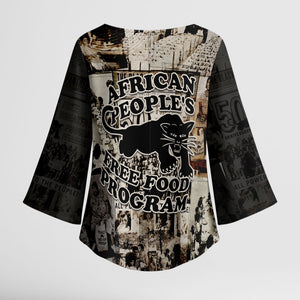 African People's Free Food Program Kimono Sleeve Blouse Black Panther Newspaper Collage Black Panther Party