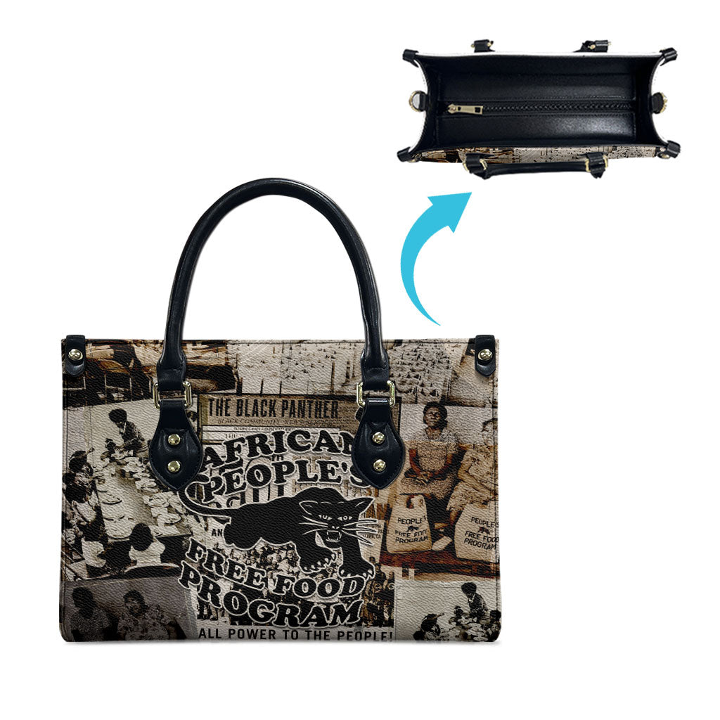 African People's Free Food Program Leather Bag Black Panther Newspaper Collage Black Panther Party