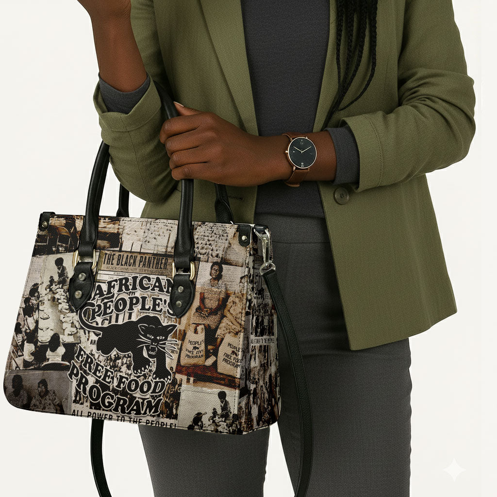 African People's Free Food Program Leather Bag Black Panther Newspaper Collage Black Panther Party