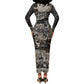 African People's Free Food Program Long Sleeve Bodycon Dress Black Panther Newspaper Collage Black Panther Party