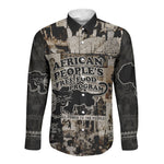 African People's Free Food Program Long Sleeve Button Shirt Black Panther Newspaper Collage Black Panther Party