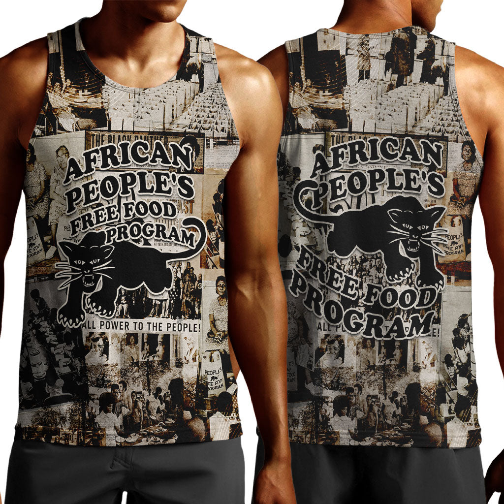 African People's Free Food Program Men Tank Top Black Panther Newspaper Collage Black Panther Party