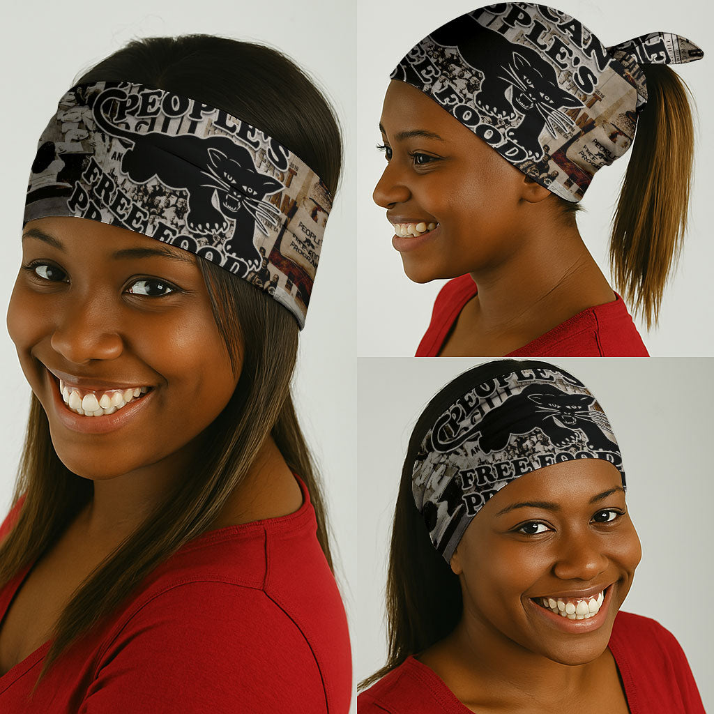 African People's Free Food Program Neck Gaiter Black Panther Newspaper Collage Black Panther Party