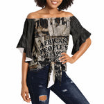 African People's Free Food Program Off Shoulder Wrap Waist Top Black Panther Newspaper Collage Black Panther Party